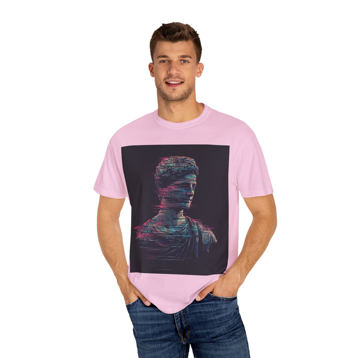 Glitch Art Statue Design - Modern Vintage Vibe