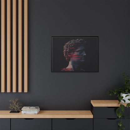 Modern Framed Matte Canvas Art - Abstract Gladiator Sculpture