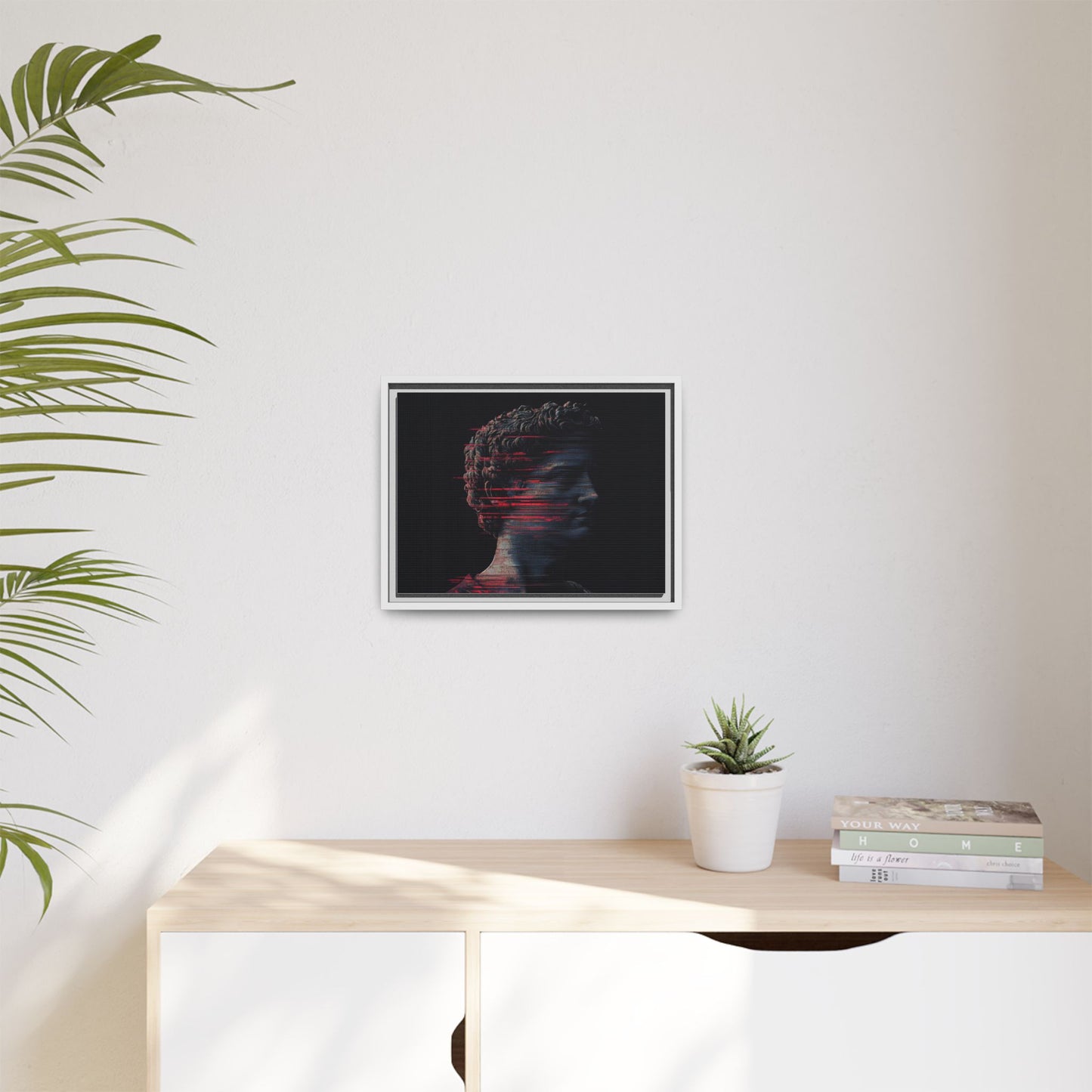 Modern Framed Matte Canvas Art - Abstract Gladiator Sculpture