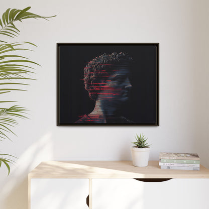 Modern Framed Matte Canvas Art - Abstract Gladiator Sculpture