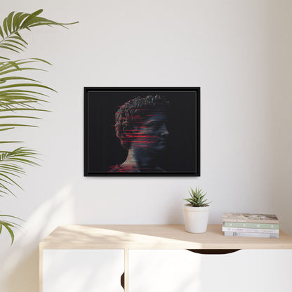 Modern Framed Matte Canvas Art - Abstract Gladiator Sculpture