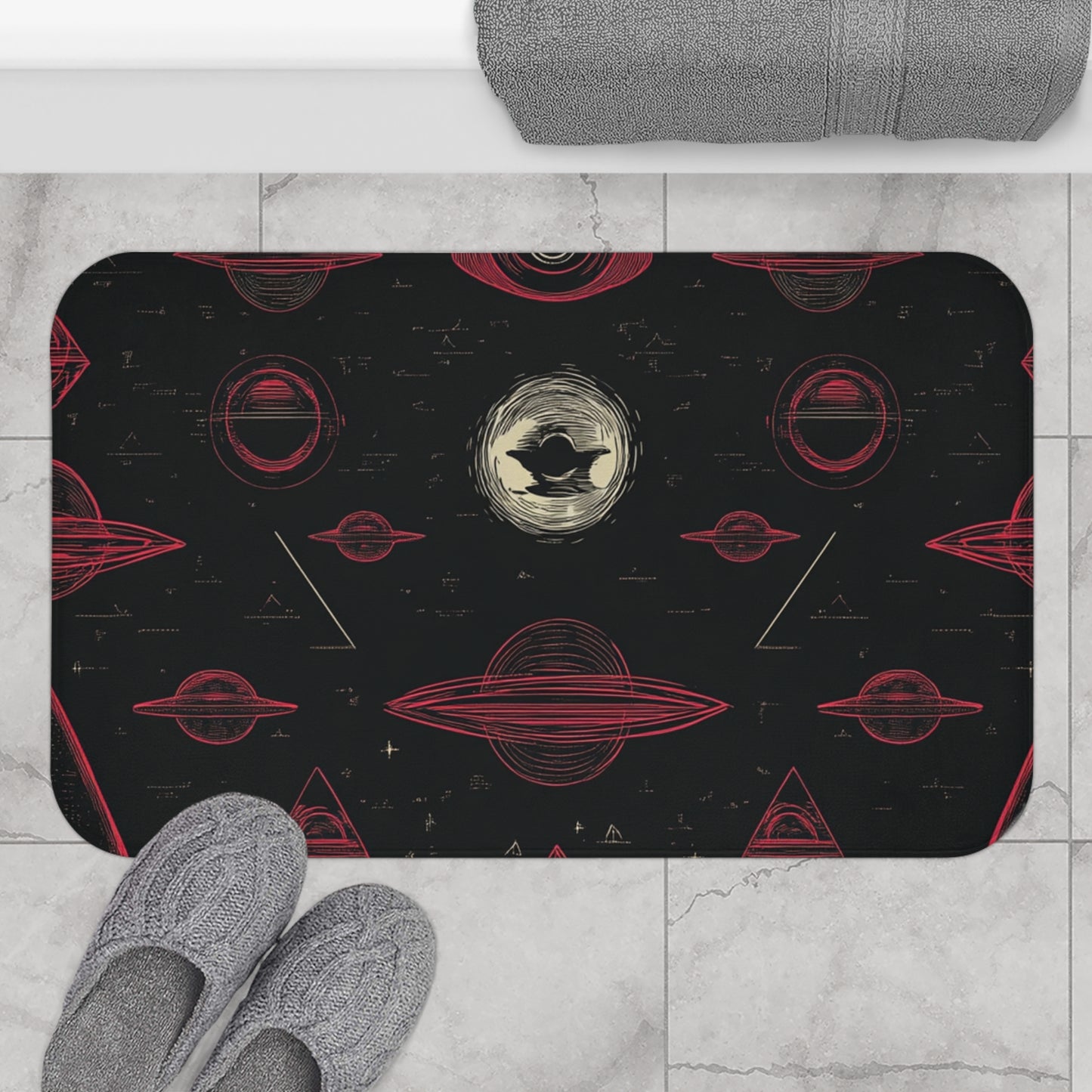 Cosmic Planets Bath Mat - Galaxy-Themed Home Decor for Space Lovers