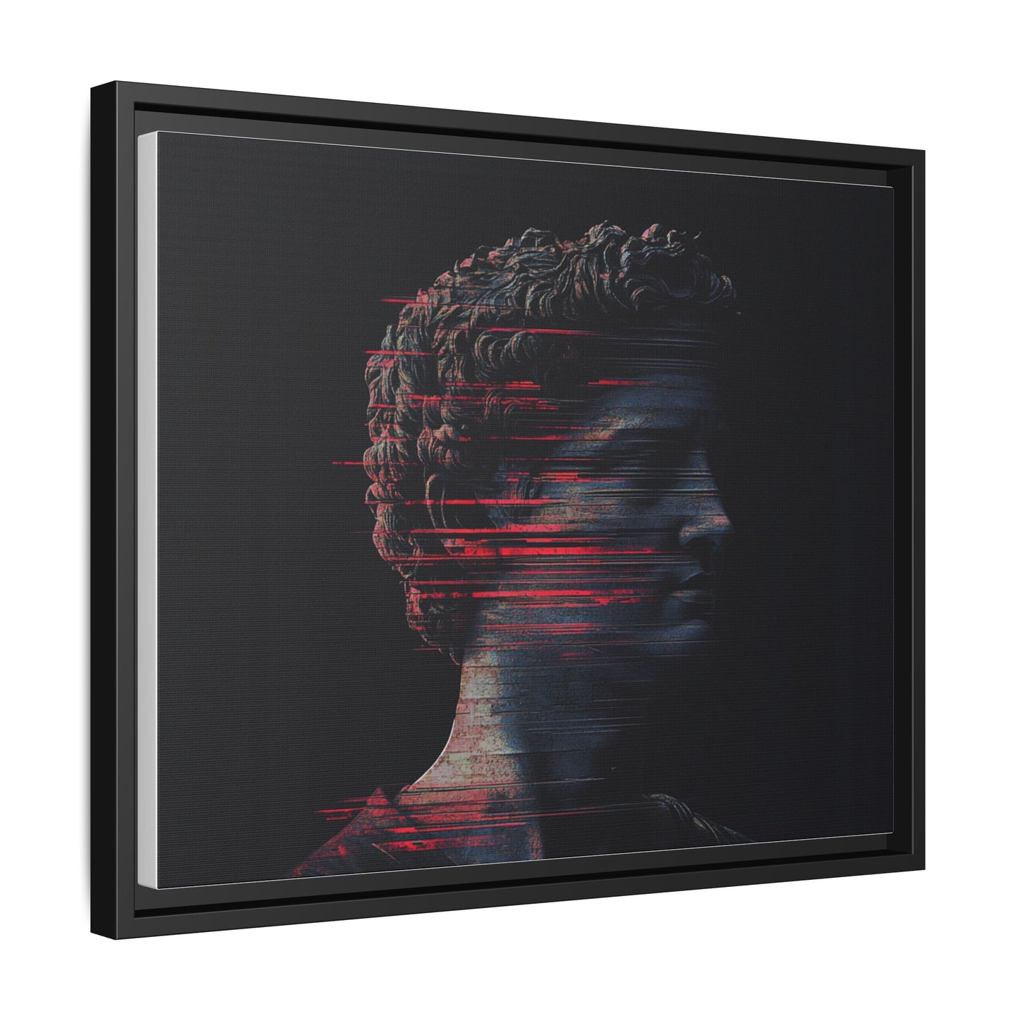 Modern Framed Matte Canvas Art - Abstract Gladiator Sculpture