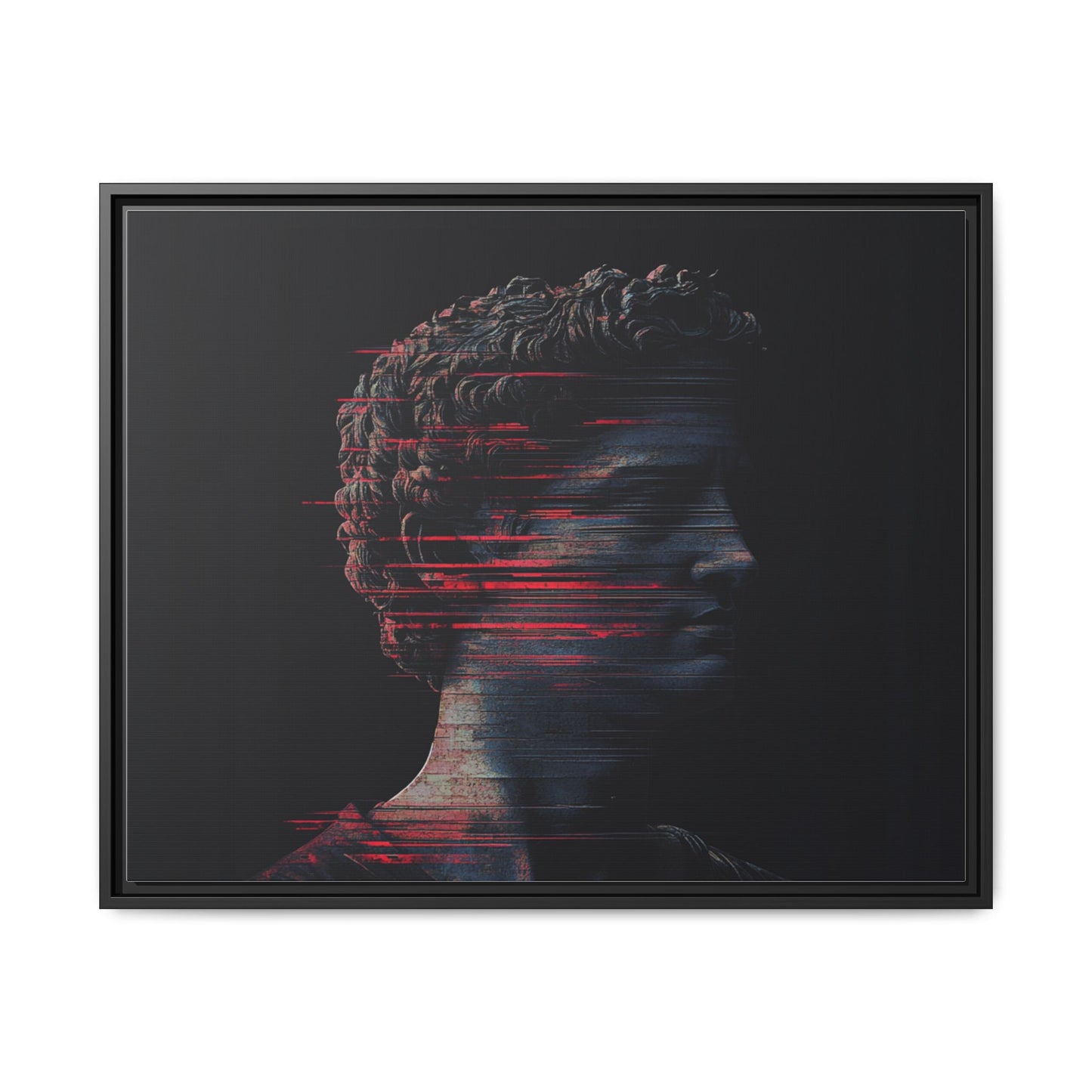 Modern Framed Matte Canvas Art - Abstract Gladiator Sculpture