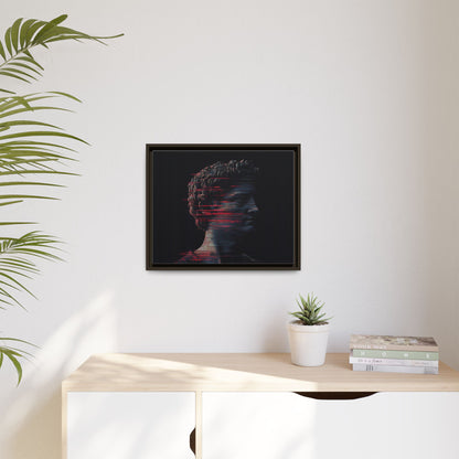 Modern Framed Matte Canvas Art - Abstract Gladiator Sculpture