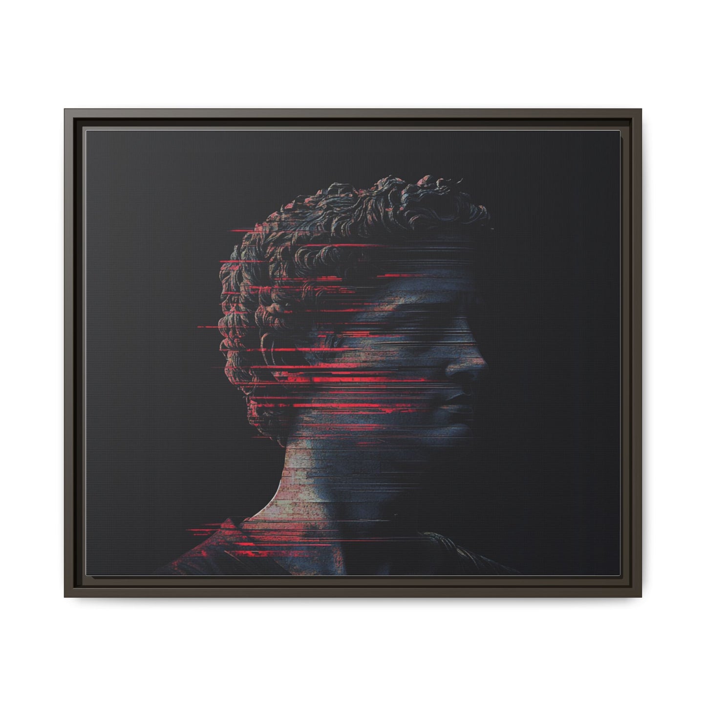 Modern Framed Matte Canvas Art - Abstract Gladiator Sculpture