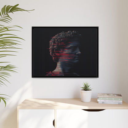 Modern Framed Matte Canvas Art - Abstract Gladiator Sculpture