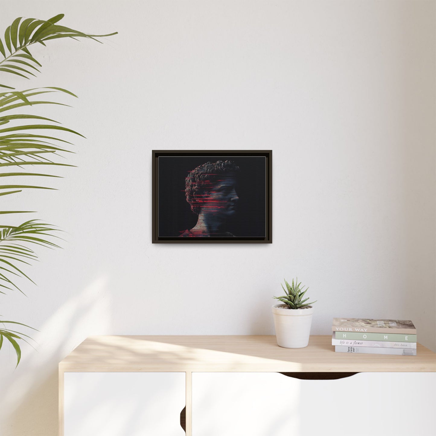 Modern Framed Matte Canvas Art - Abstract Gladiator Sculpture