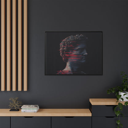 Modern Framed Matte Canvas Art - Abstract Gladiator Sculpture