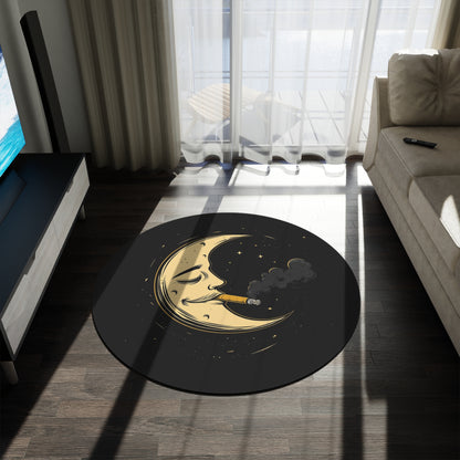 Chill Moon Smoking Round Rug - Cozy Home Decor