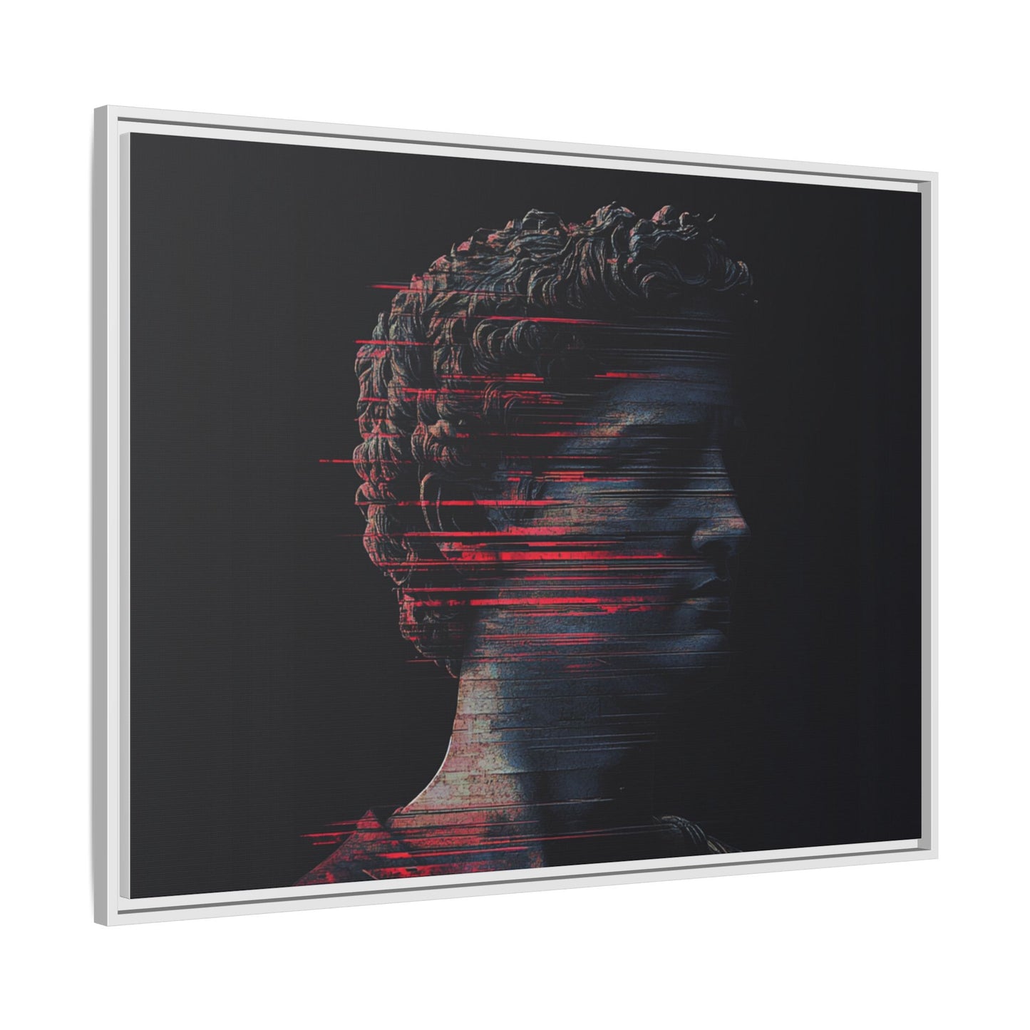 Modern Framed Matte Canvas Art - Abstract Gladiator Sculpture