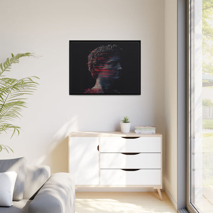 Modern Framed Matte Canvas Art - Abstract Gladiator Sculpture