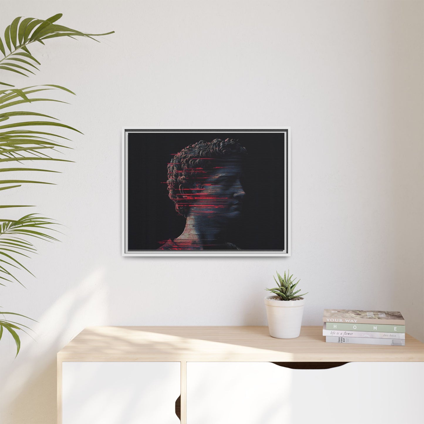 Modern Framed Matte Canvas Art - Abstract Gladiator Sculpture