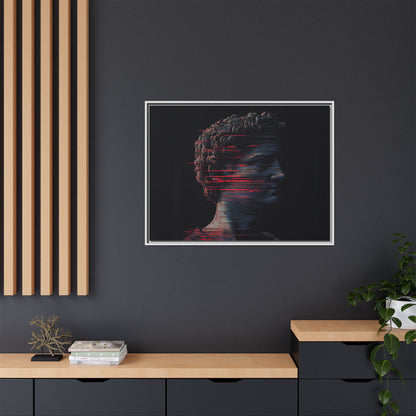 Modern Framed Matte Canvas Art - Abstract Gladiator Sculpture