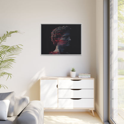 Modern Framed Matte Canvas Art - Abstract Gladiator Sculpture