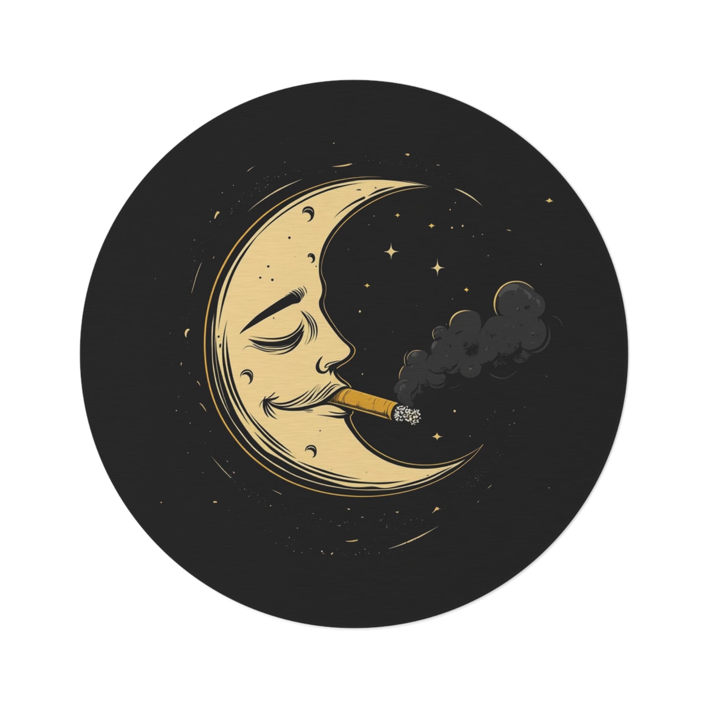 Chill Moon Smoking Round Rug - Cozy Home Decor