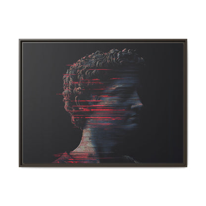 Modern Framed Matte Canvas Art - Abstract Gladiator Sculpture