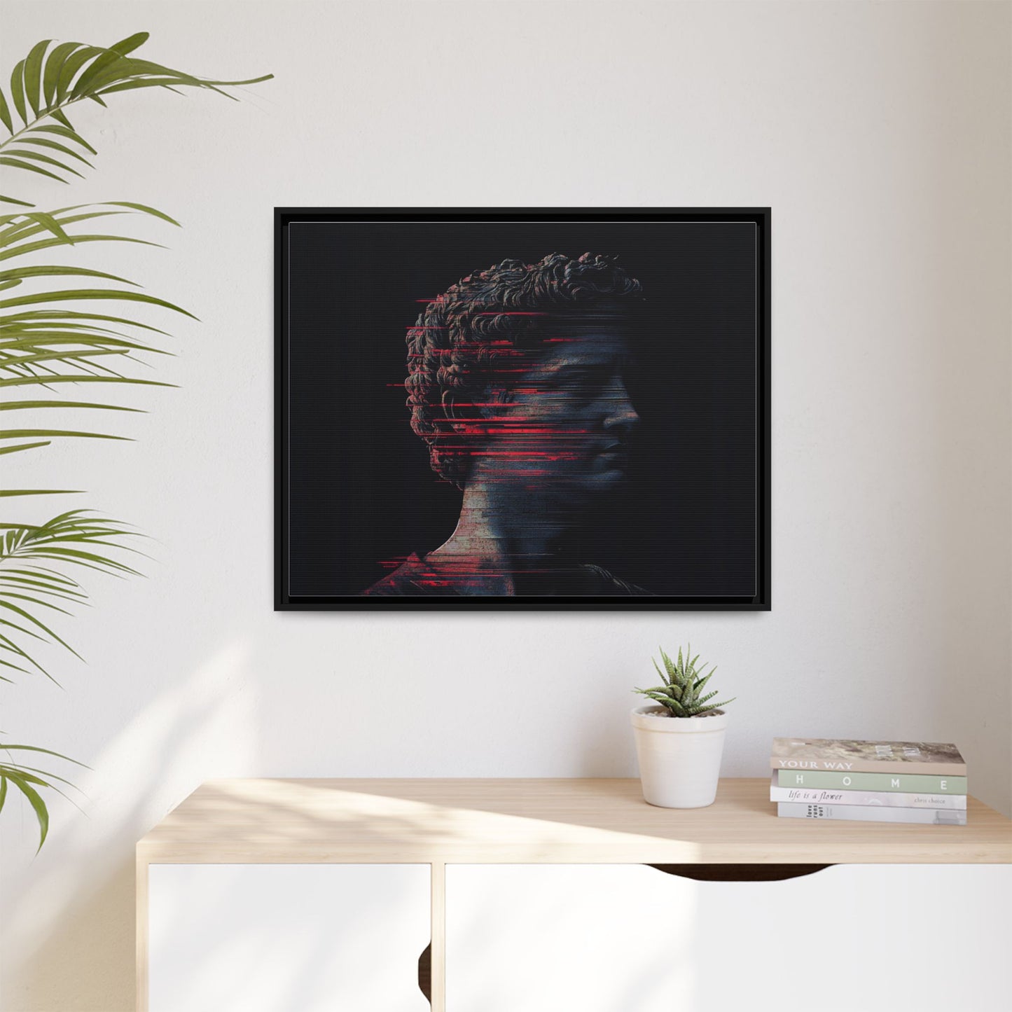 Modern Framed Matte Canvas Art - Abstract Gladiator Sculpture