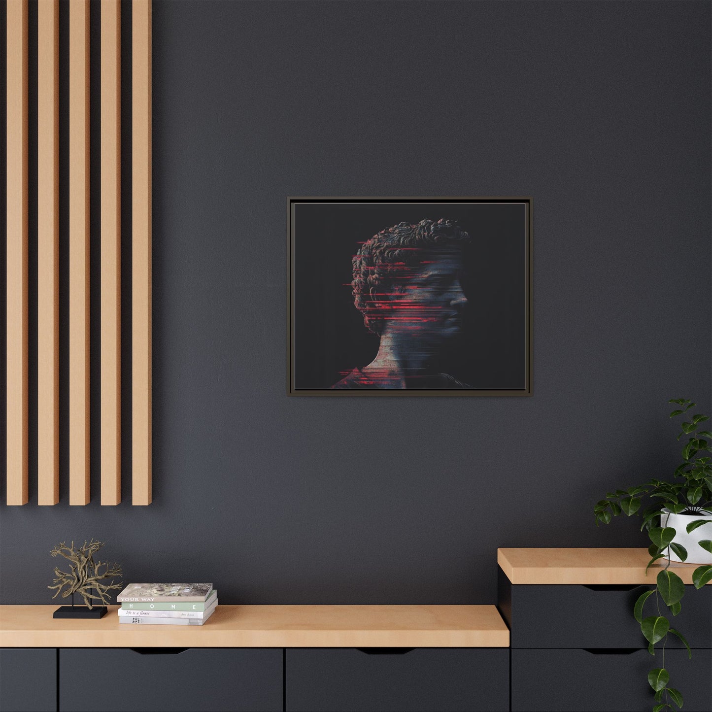 Modern Framed Matte Canvas Art - Abstract Gladiator Sculpture