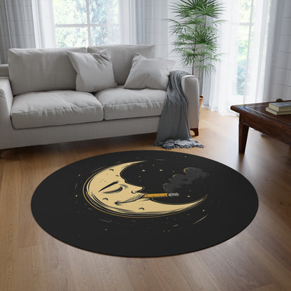 Chill Moon Smoking Round Rug - Cozy Home Decor