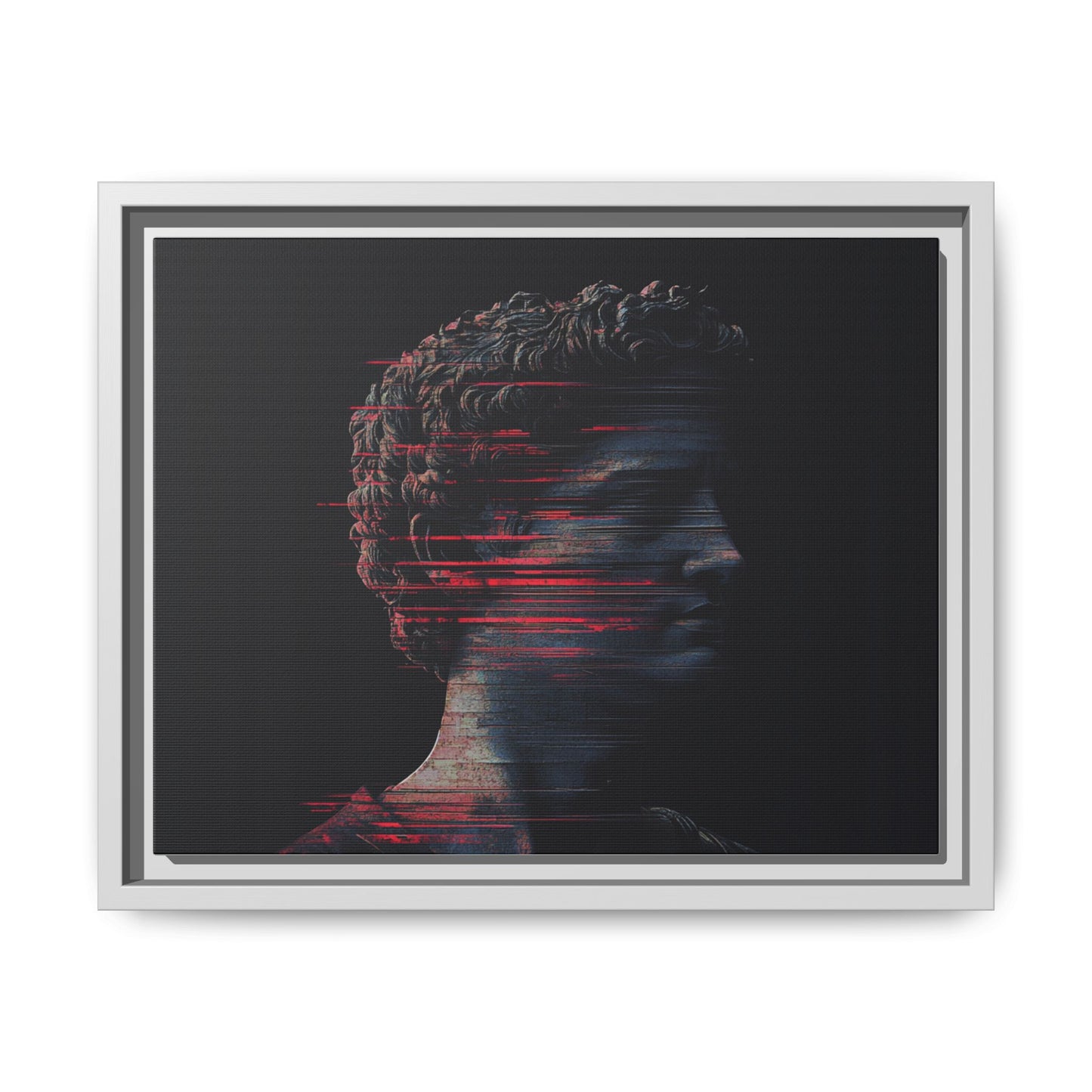 Modern Framed Matte Canvas Art - Abstract Gladiator Sculpture