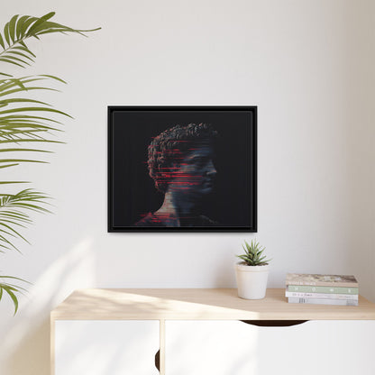 Modern Framed Matte Canvas Art - Abstract Gladiator Sculpture