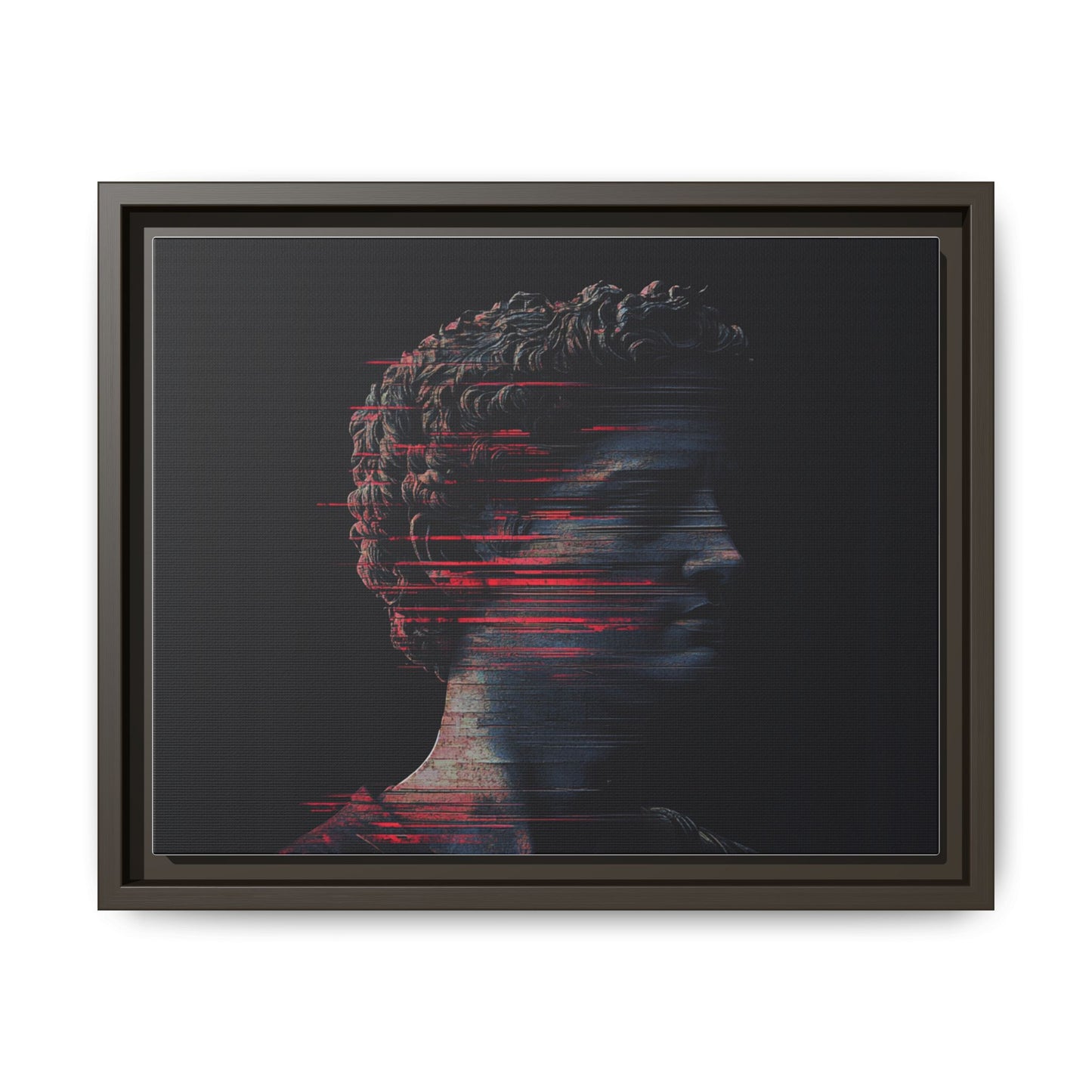 Modern Framed Matte Canvas Art - Abstract Gladiator Sculpture