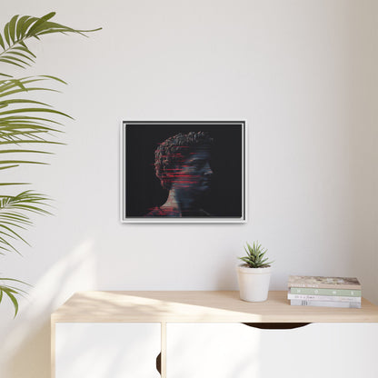 Modern Framed Matte Canvas Art - Abstract Gladiator Sculpture