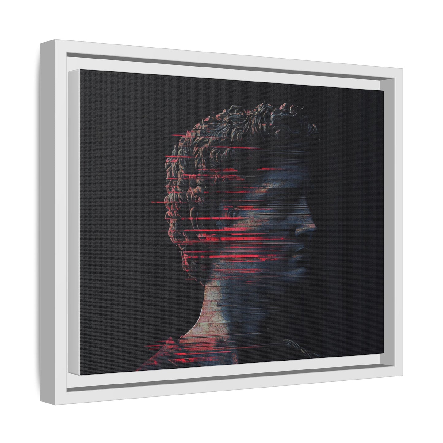 Modern Framed Matte Canvas Art - Abstract Gladiator Sculpture