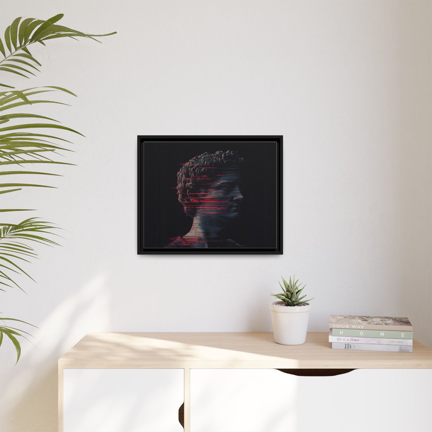 Modern Framed Matte Canvas Art - Abstract Gladiator Sculpture