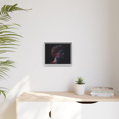 Modern Framed Matte Canvas Art - Abstract Gladiator Sculpture