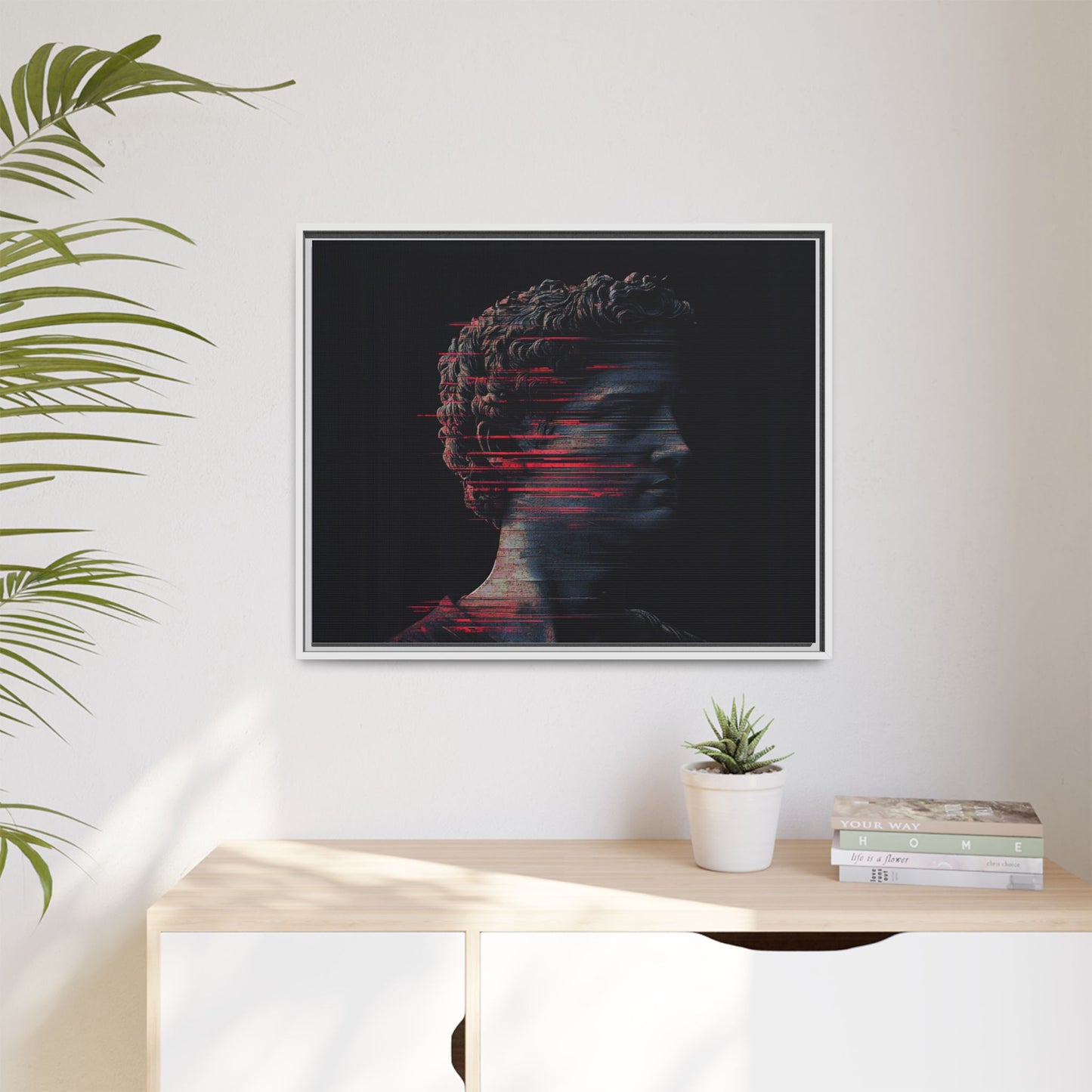 Modern Framed Matte Canvas Art - Abstract Gladiator Sculpture