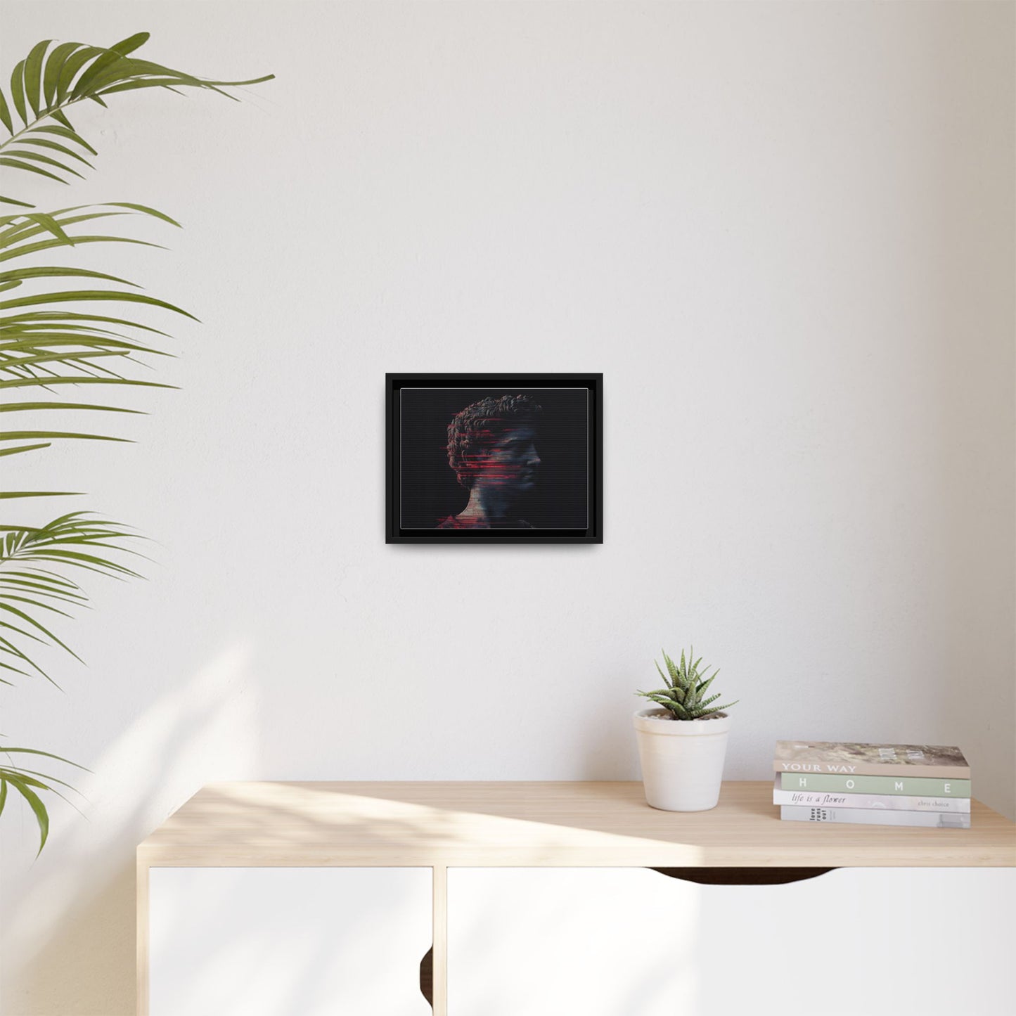 Modern Framed Matte Canvas Art - Abstract Gladiator Sculpture