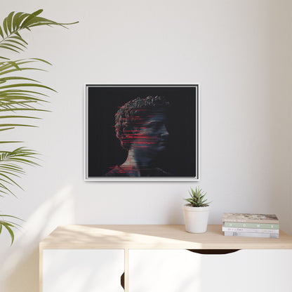 Modern Framed Matte Canvas Art - Abstract Gladiator Sculpture