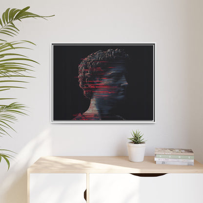 Modern Framed Matte Canvas Art - Abstract Gladiator Sculpture